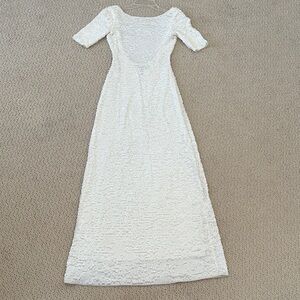 BCBGMaxAzria White 3/4 Sleeve Gown